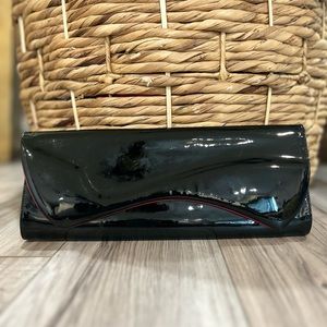 Christian Louboutin Black Patent Pigalle Clutch Bag